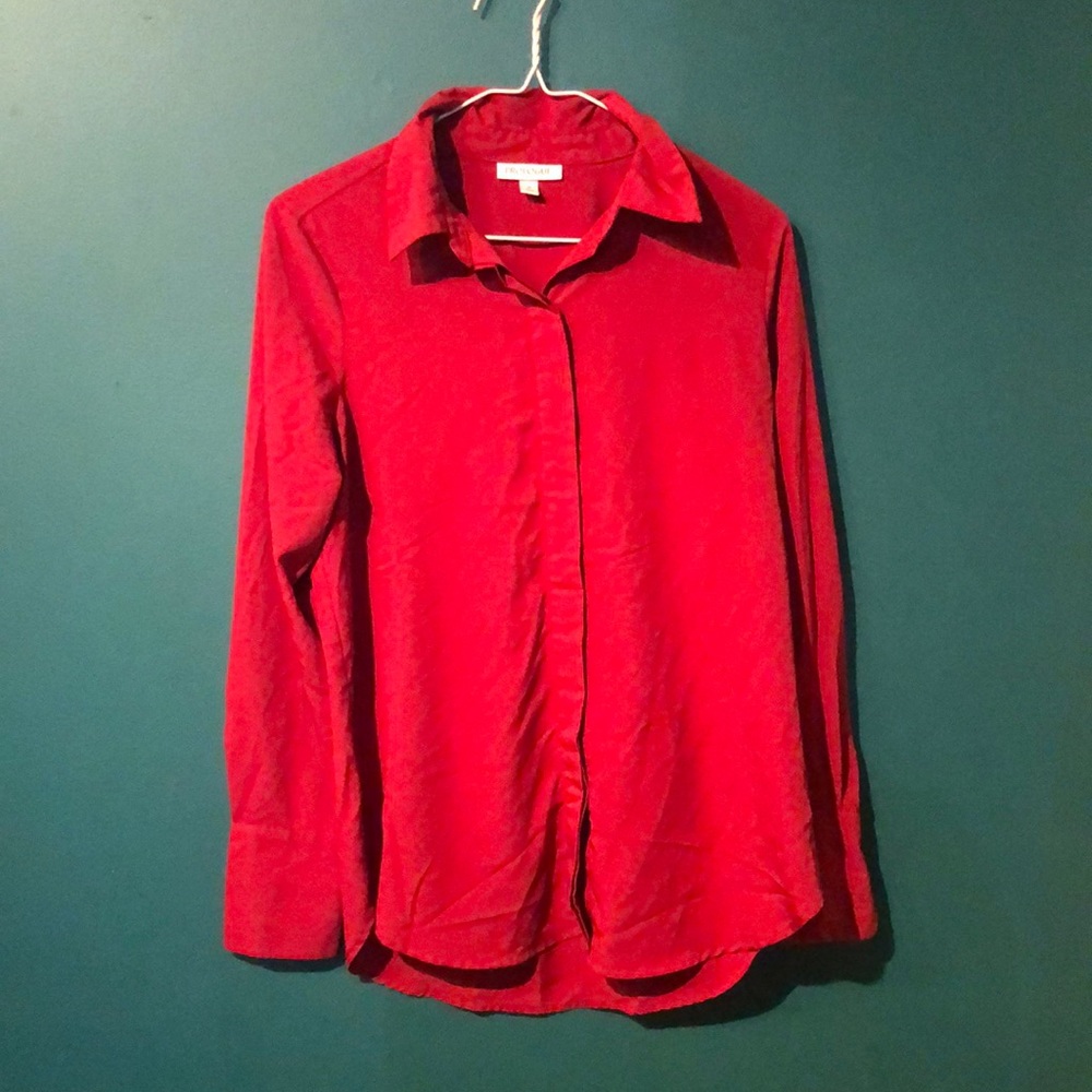 Prologue Sheer Red Button Up